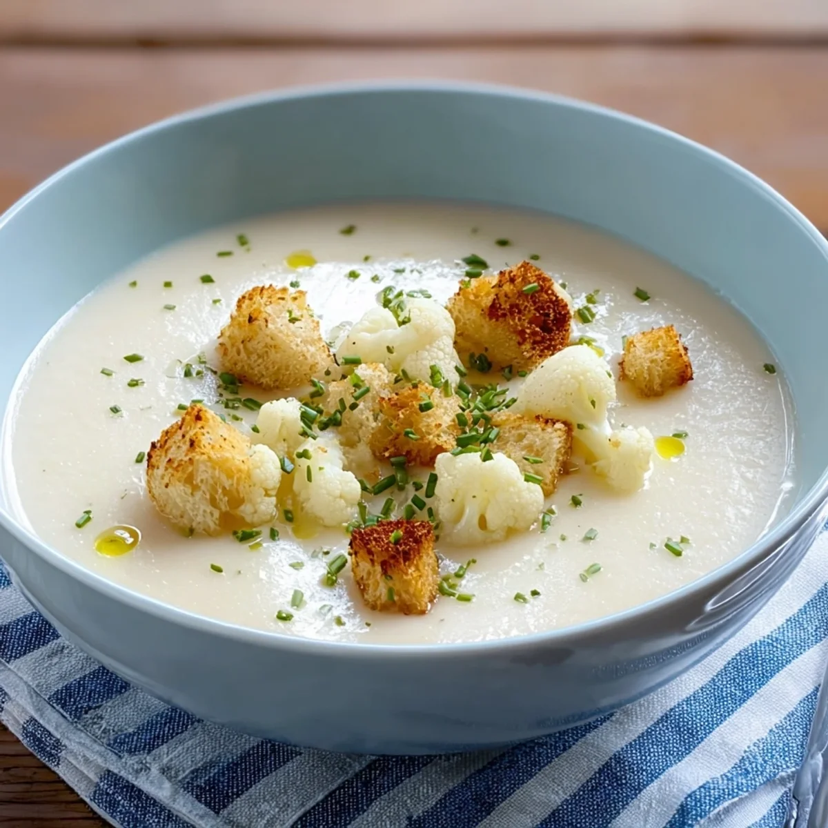 Blitz Blumenkohlsuppe mit Croûtons: Einfach & schnell