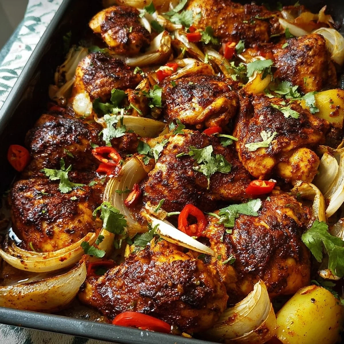 Chili-Huhn aus dem Ofen: Würziges Hähnchengericht