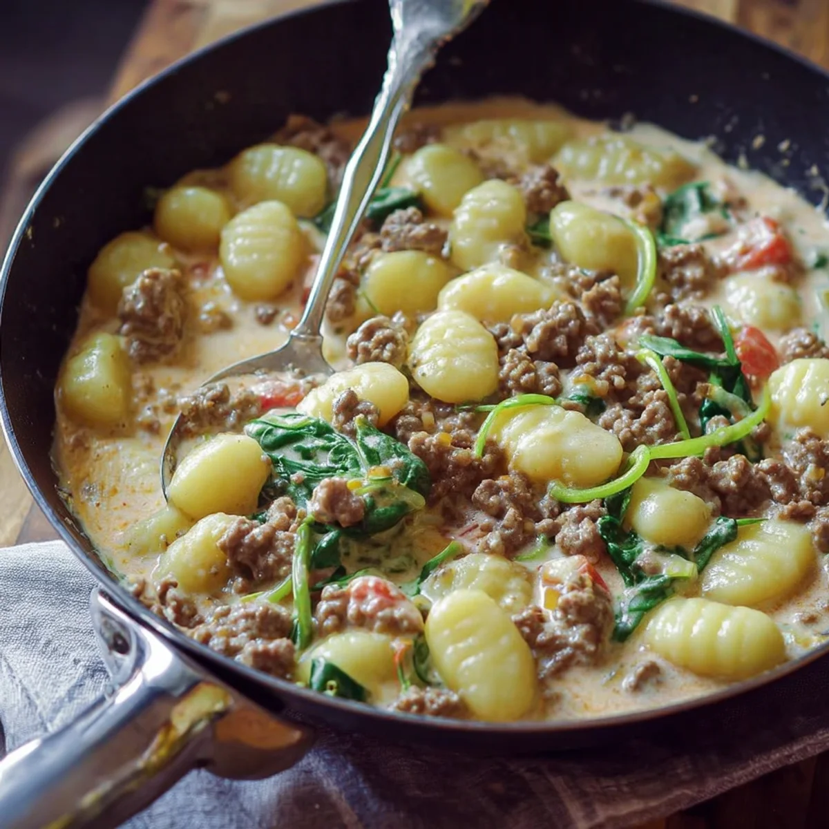 Cremige Gnocchi Hackfleisch Pfanne: Schnell & Herzhaft