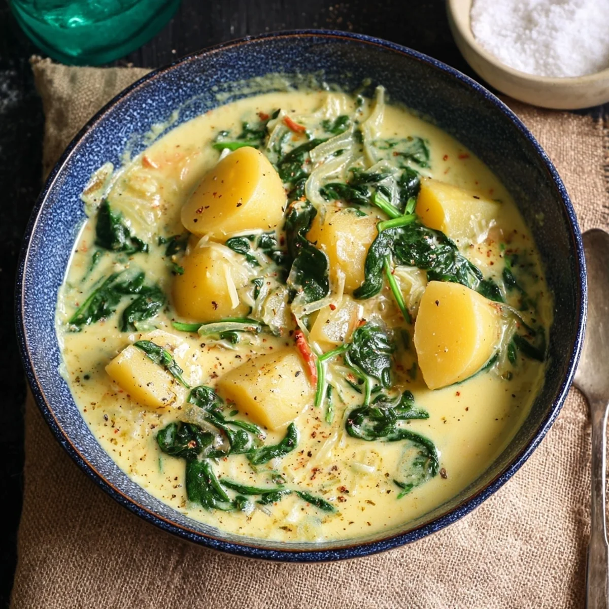 Cremige Kartoffelsuppe mit Spinat Einfach & Lecker
