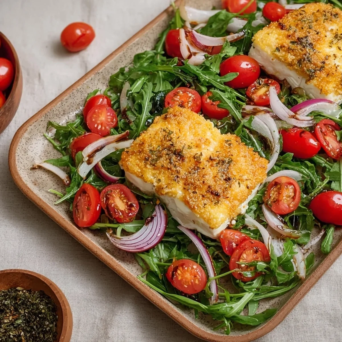 Gebackener Feta auf Rucolasalat: Schnell & Vegetarisch