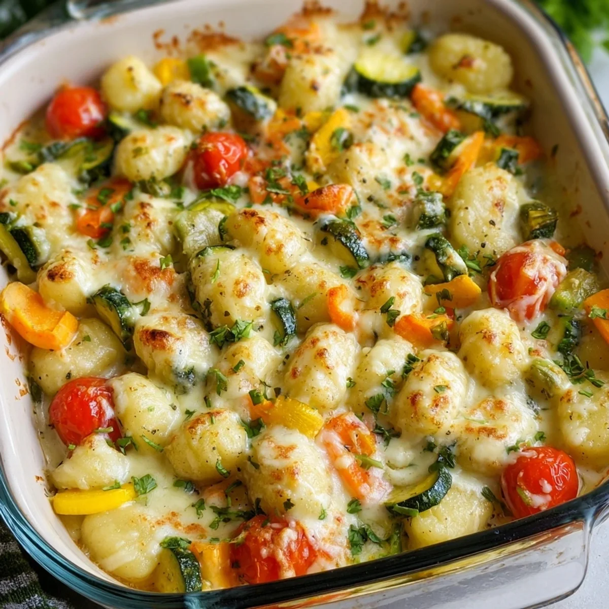 Gnocchi-Auflauf mit buntem Gemüse: Einfach & lecker