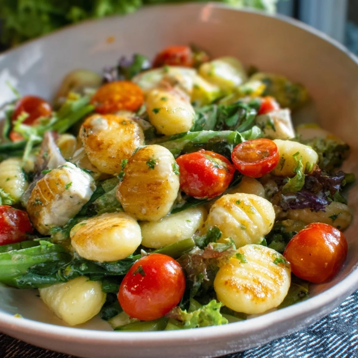 Gnocchi Salat: Schnell, gesund & knusprig-frisch