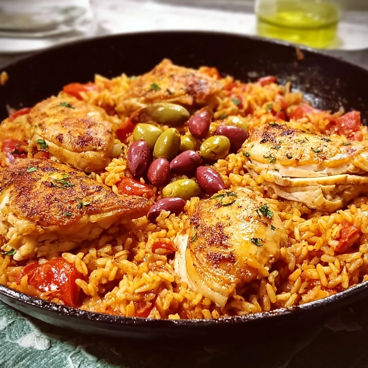 Griechisches Hähnchen mit Tomatenreis