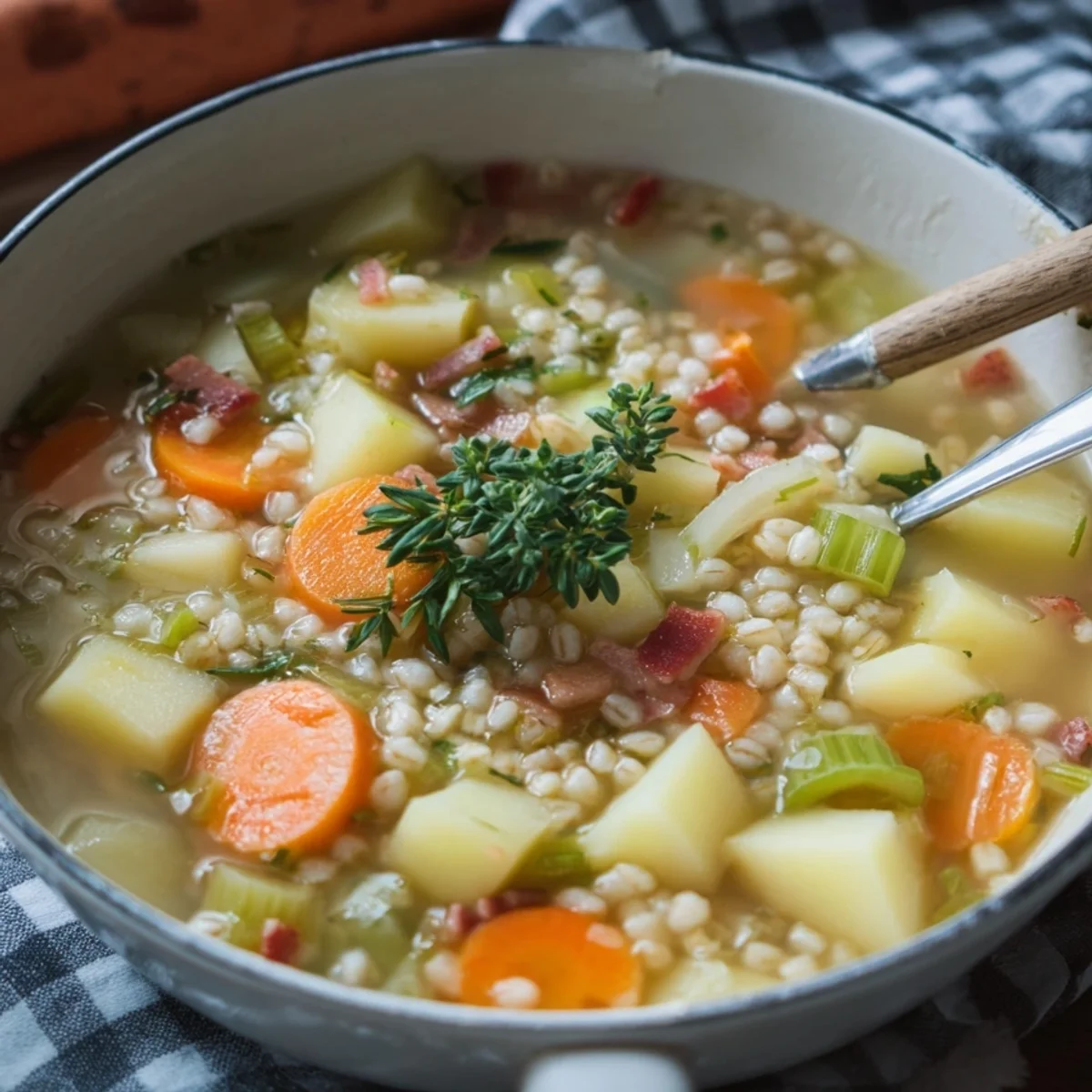 Herzhafte Graupensuppe mit Gemüse