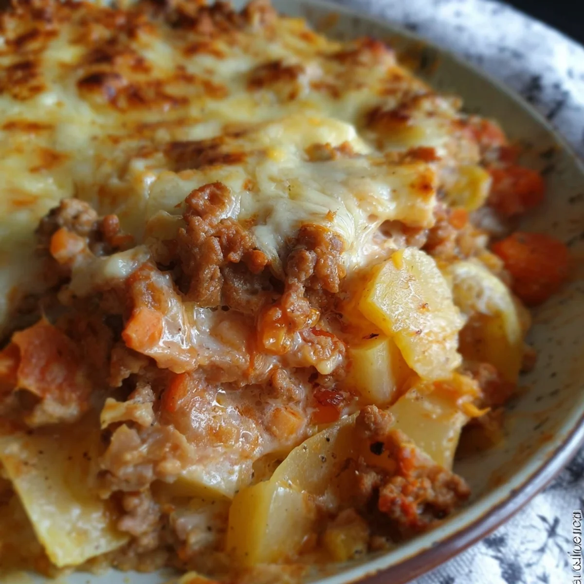 Herzhafter Kohlrabi Möhren Auflauf mit Hackfleisch