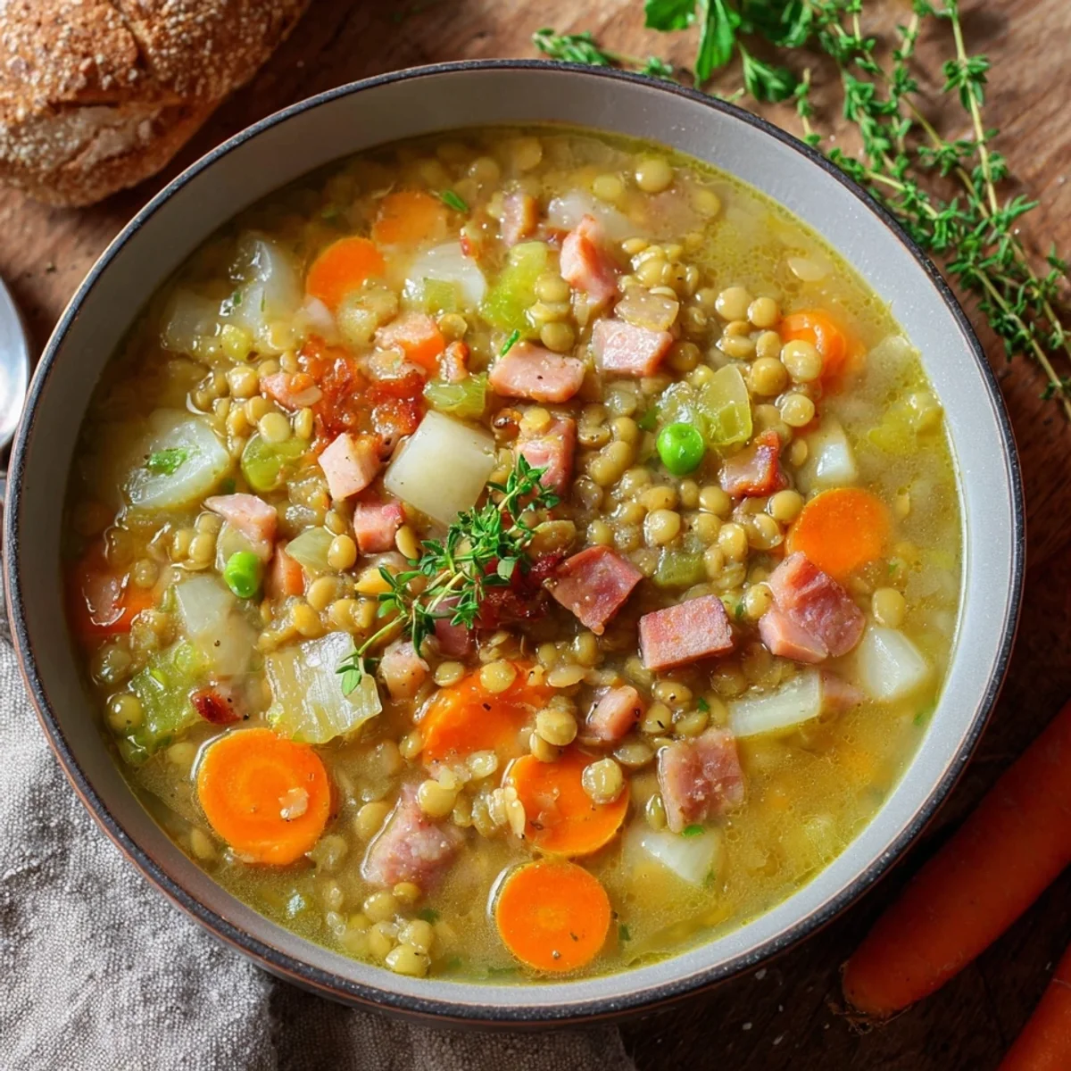 Klassische Erbsensuppe wie bei Oma: Herzhaft & Cremig