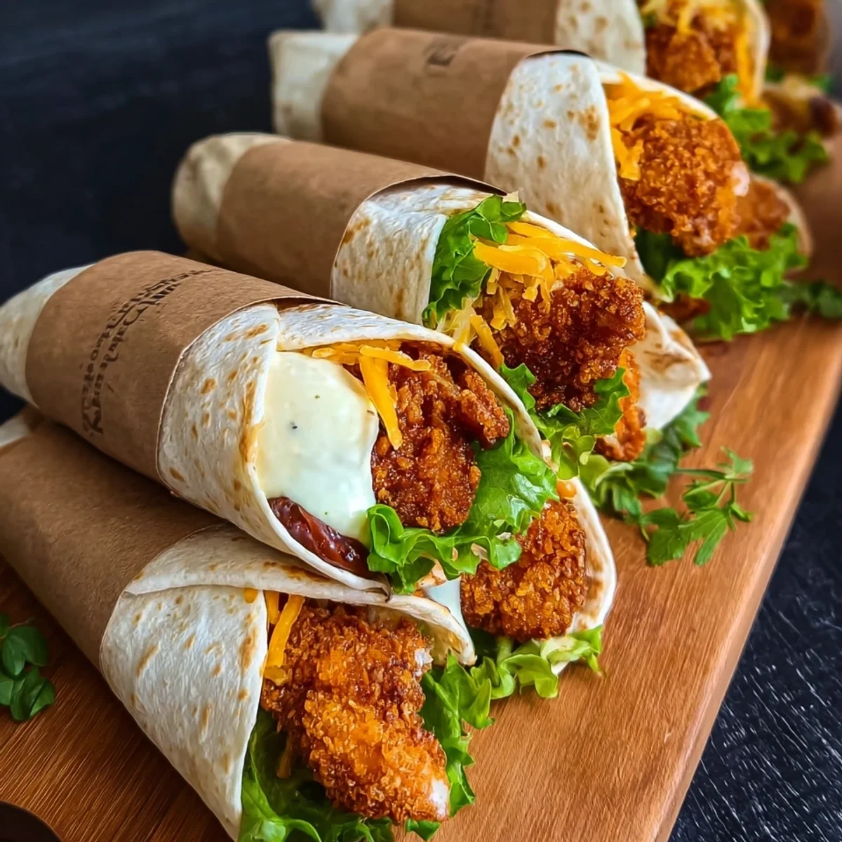 Knusprige Mini Fried Chicken Wraps für deine Party