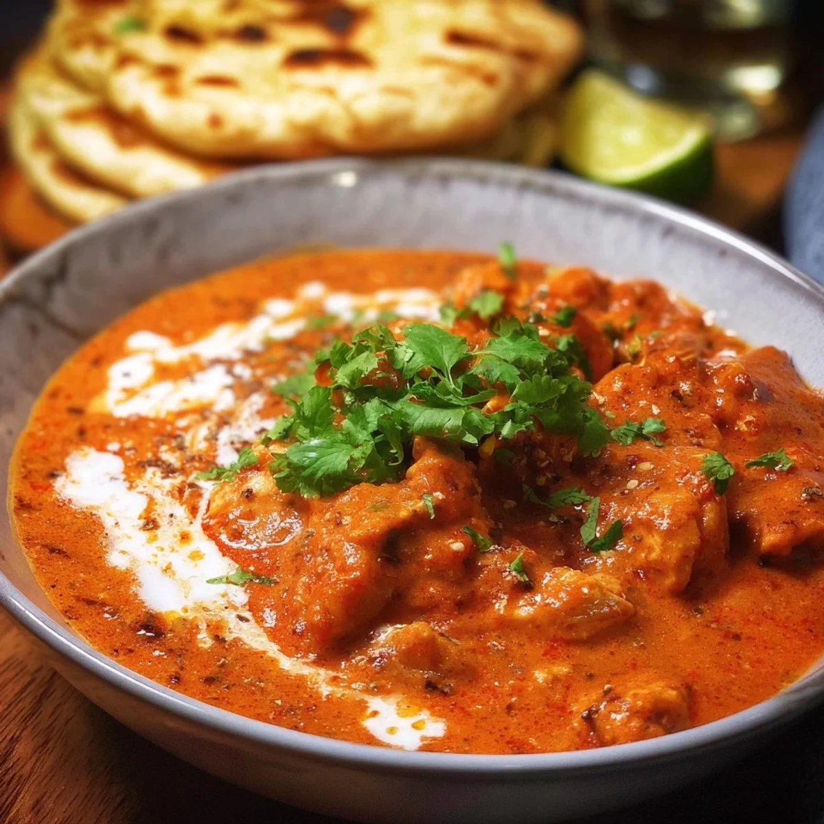 Low Carb Butter Chicken mit Naanbrot Indisch genießen