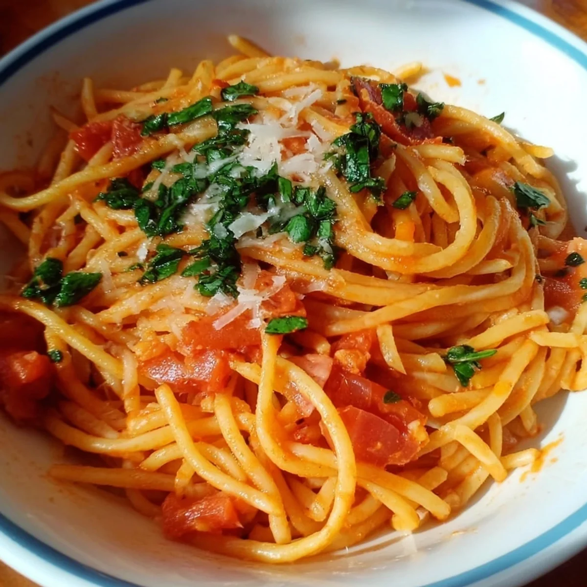 Sahnige Tomatensauce mit Nudeln: Schnell & Einfach