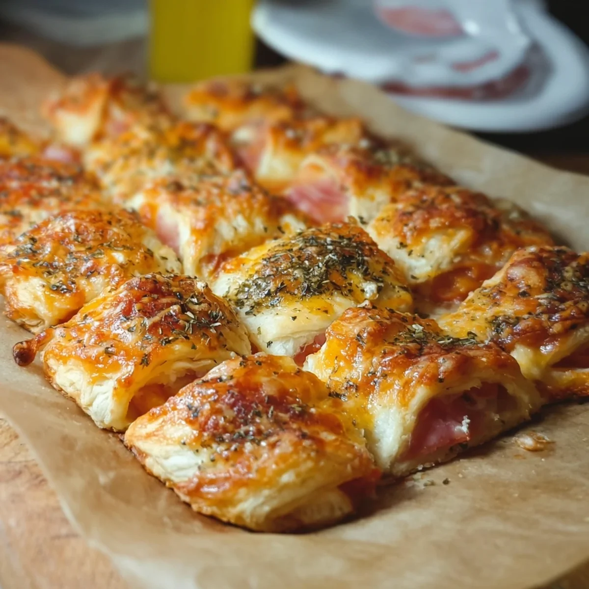 Schnelles Pizza Zupfbrot mit Blätterteig für Partys