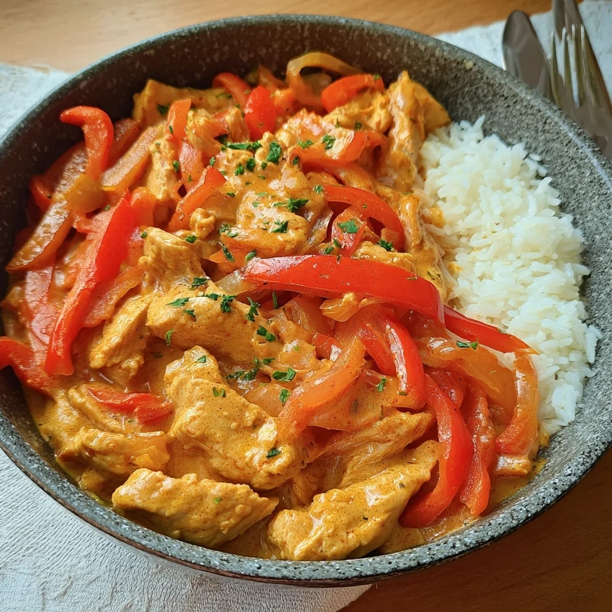 Schnelles Putengeschnetzeltes mit Paprika
