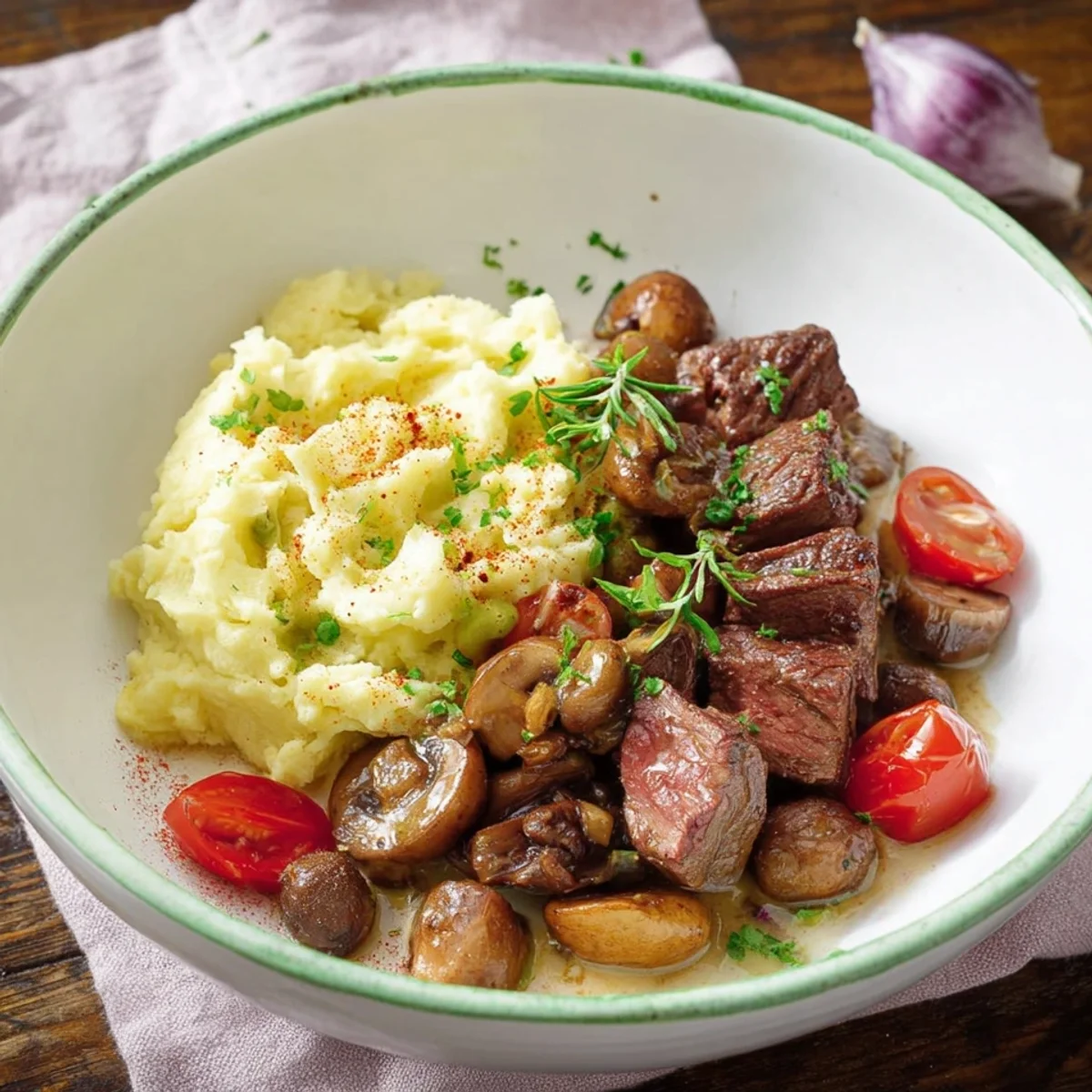 Steak-Pfanne mit Püree: Herzhaft & Schnell