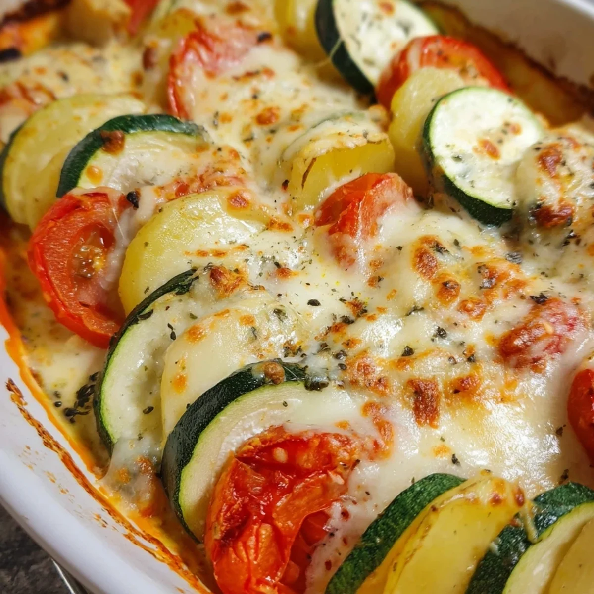 Tomaten-Zucchini-Kartoffel-Gratin: Vegetarisch & Familie