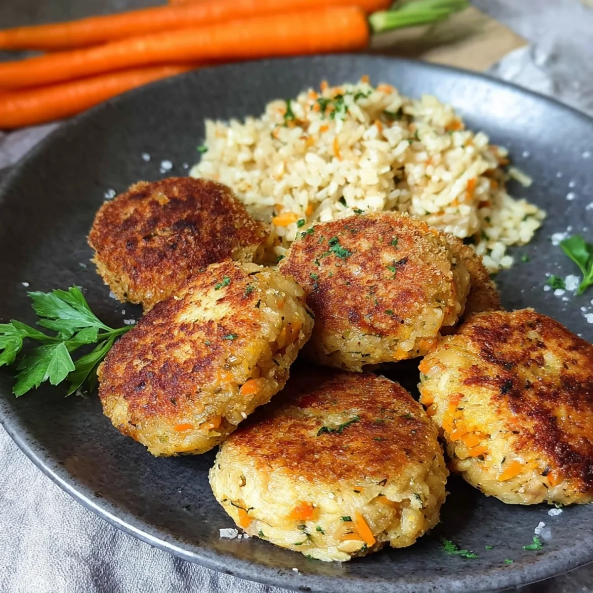 Vegetarische Frikadellen mit Reis & Möhren: Herzhaft & Lecker