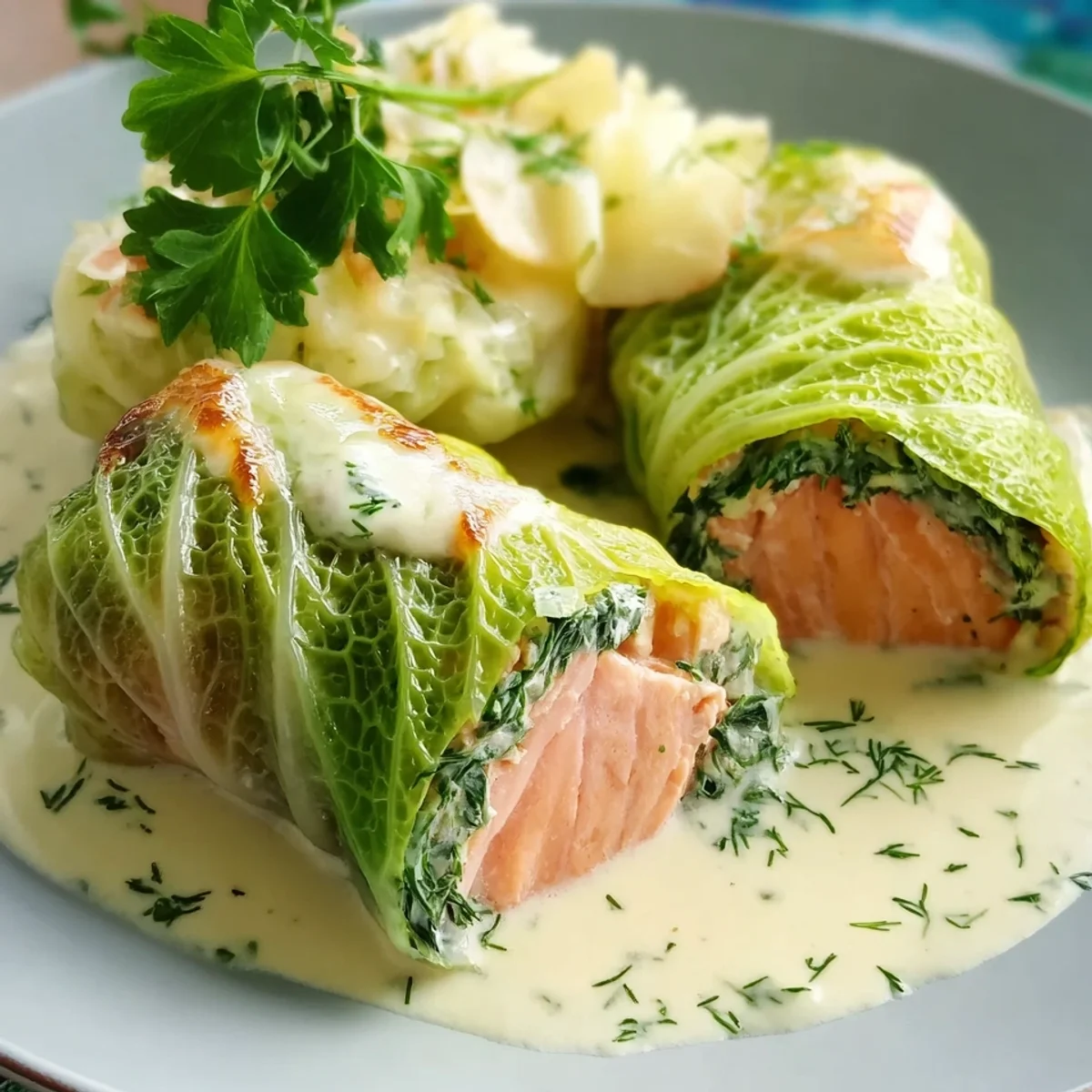Wirsingrouladen mit Lachs: Raffiniertes Hauptgericht
