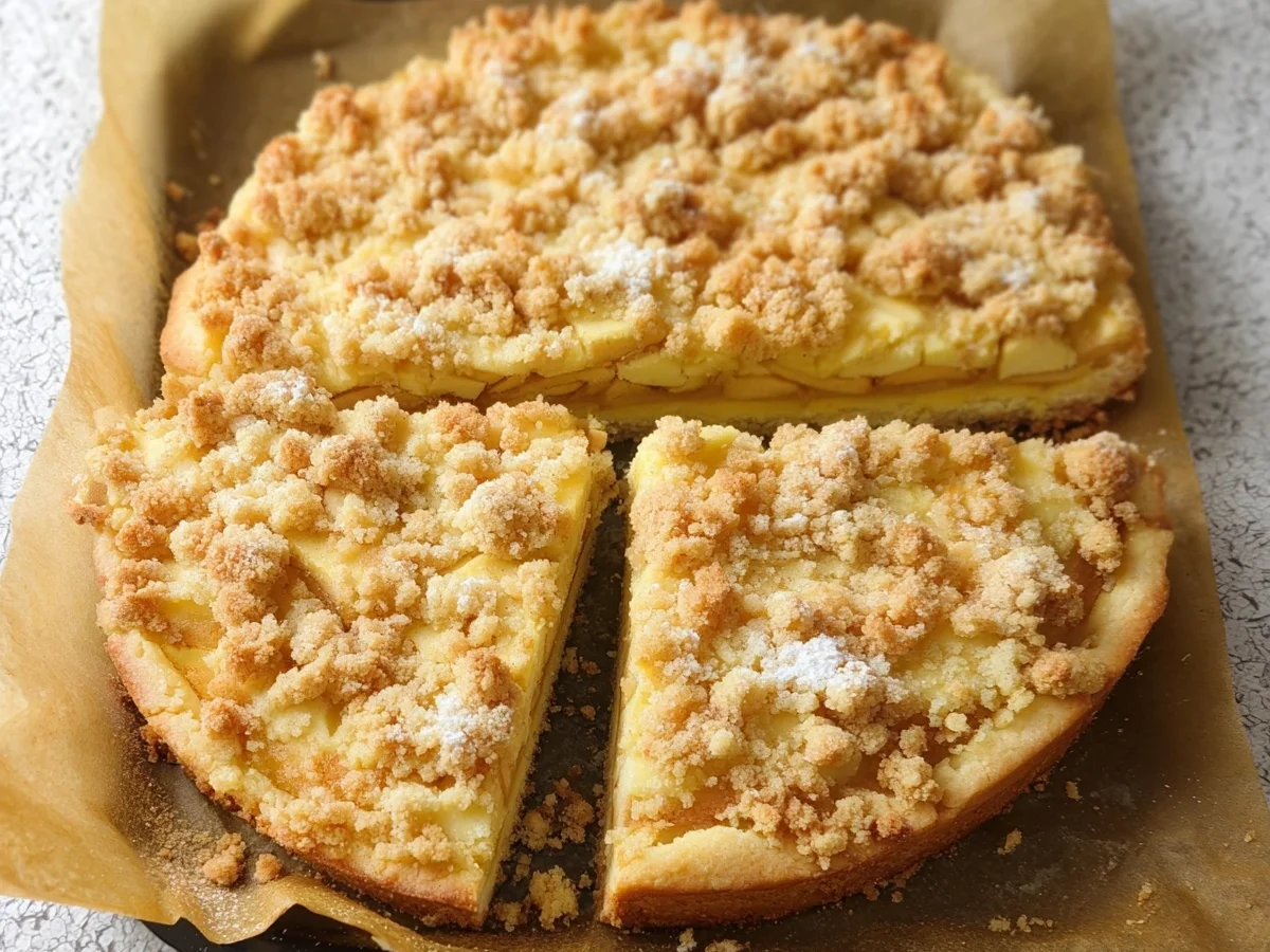 Apfelkuchen vom Blech mit Streuseln Einfach & Saftig - Bild 1