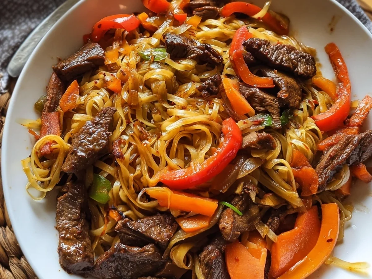 Asiatische Reisnudeln mit Rindfleisch & knackigem Gemüse - Bild 1