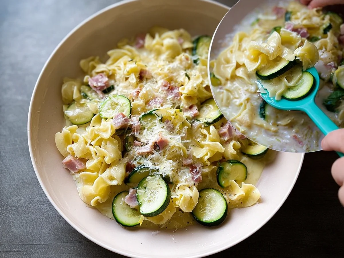 Baby Carbonara mit Zucchini & Putenschinken - Bild 2