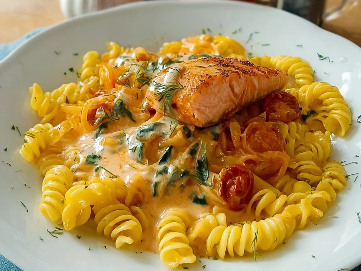 Bandnudeln mit Lachs-Sahnesoße: Schnell & Cremig genießen - Bild 1