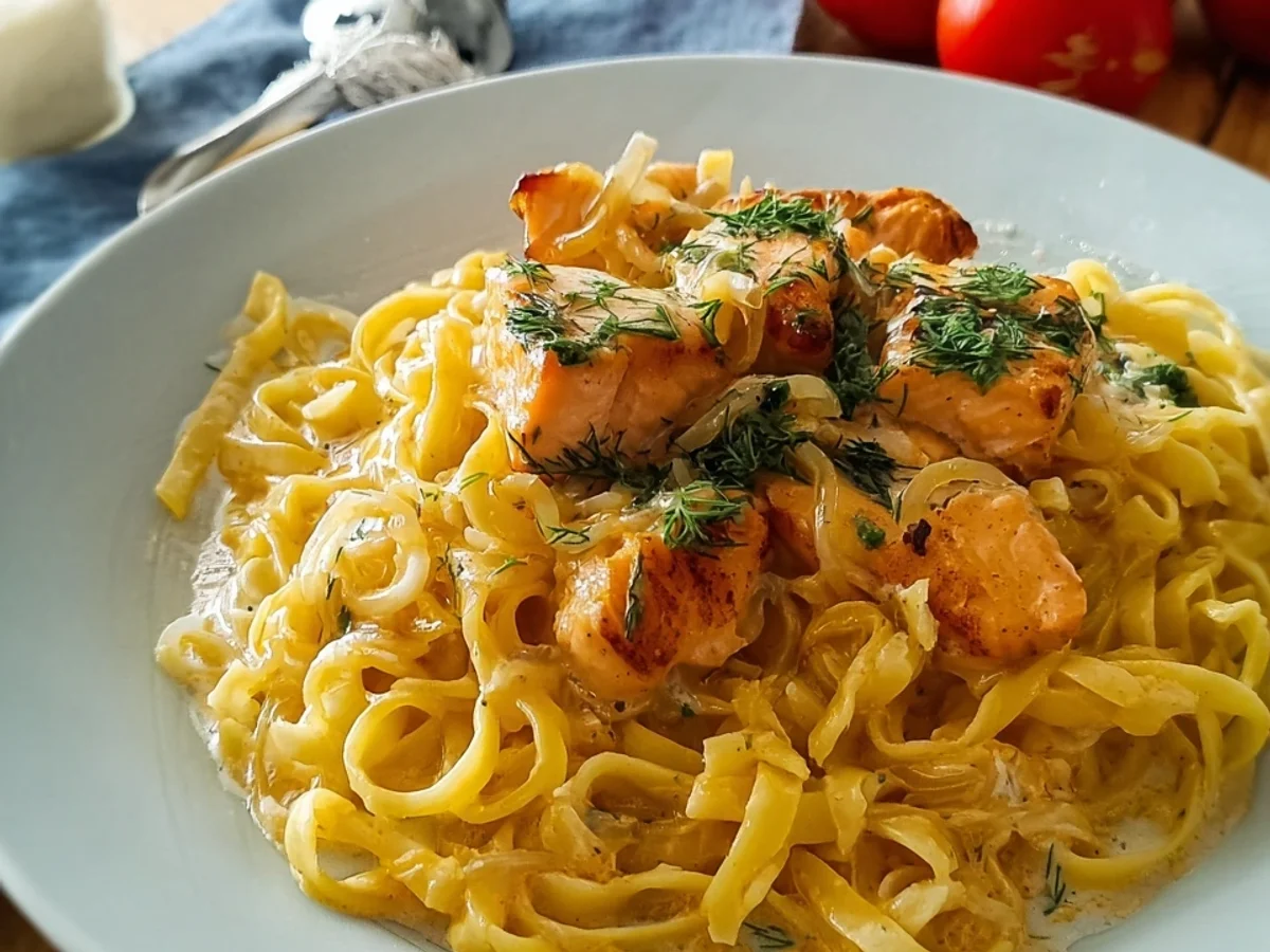 Bandnudeln mit Lachs-Sahnesoße: Schnell & Cremig genießen - Bild 2