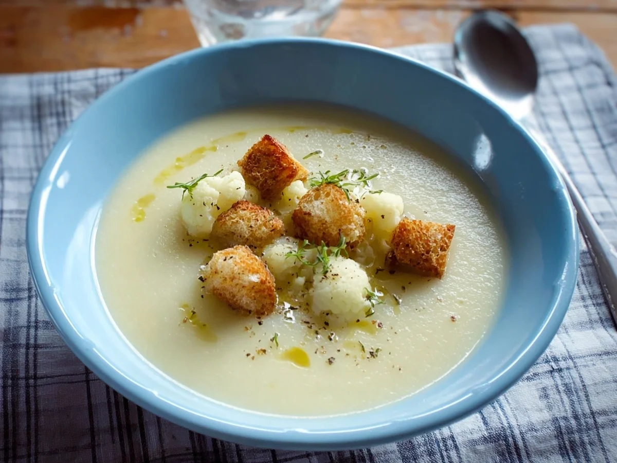 Blitz Blumenkohlsuppe mit Croûtons: Einfach & schnell - Bild 1