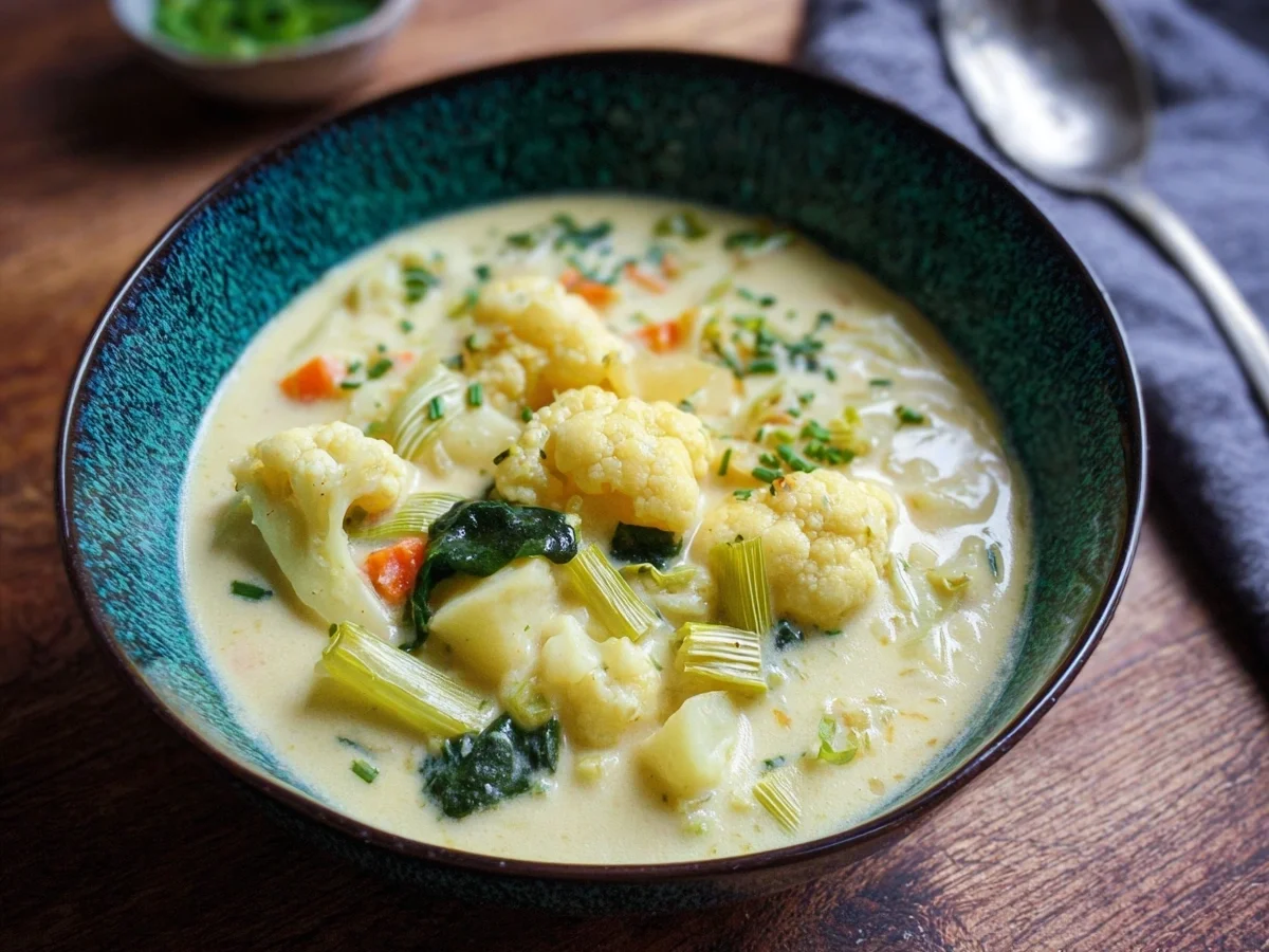 Cremige Blumenkohlsuppe mit Lauch & Kartoffeln - Bild 1