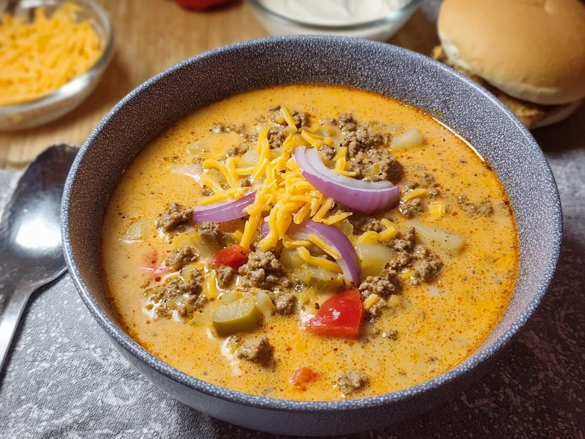 Cremige Cheeseburger Suppe: Einfaches Partyrezept - Bild 1