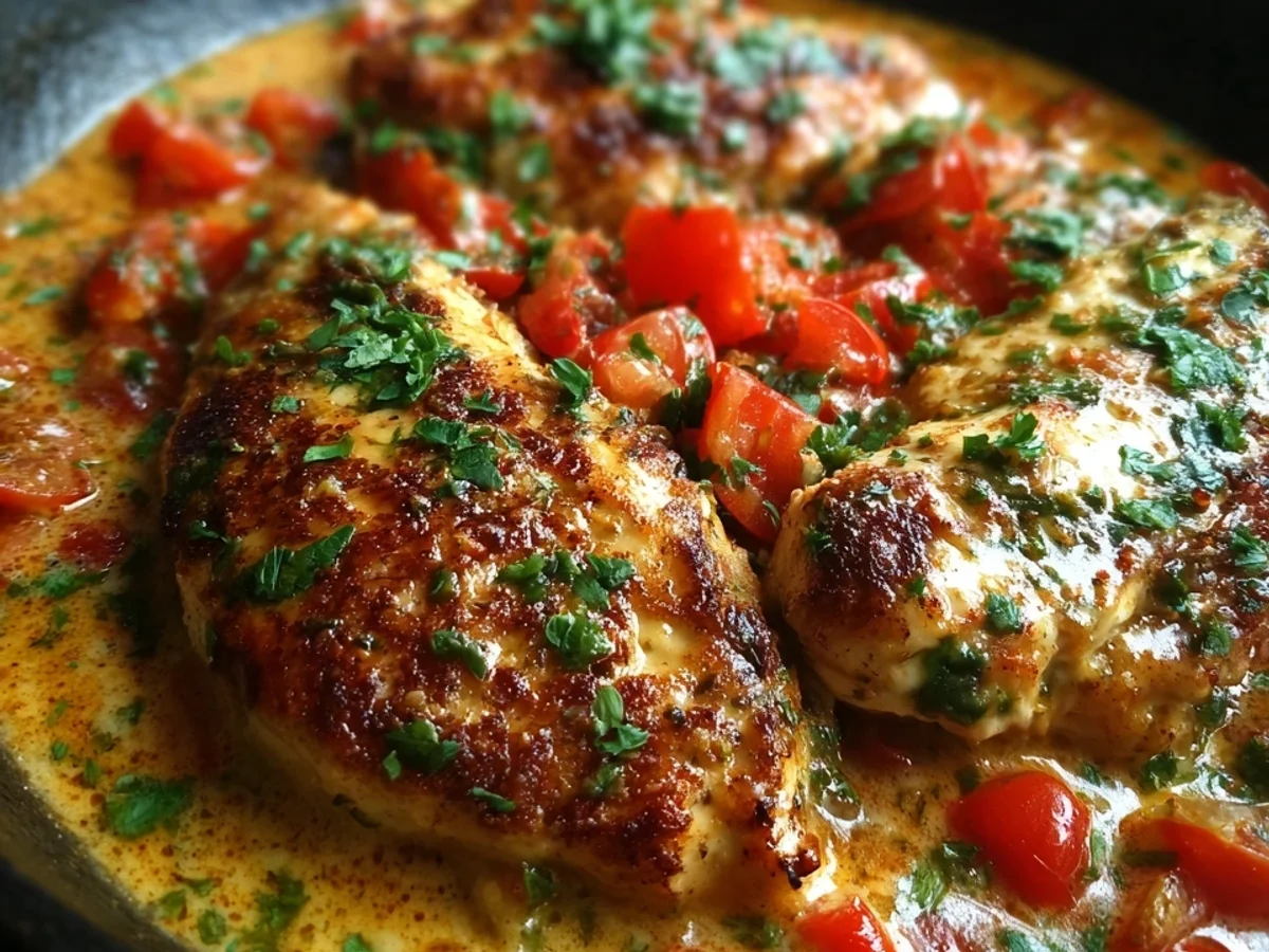 Cremige Hähnchenfilets in Tomaten-Frischkäse-Soße - Bild 2