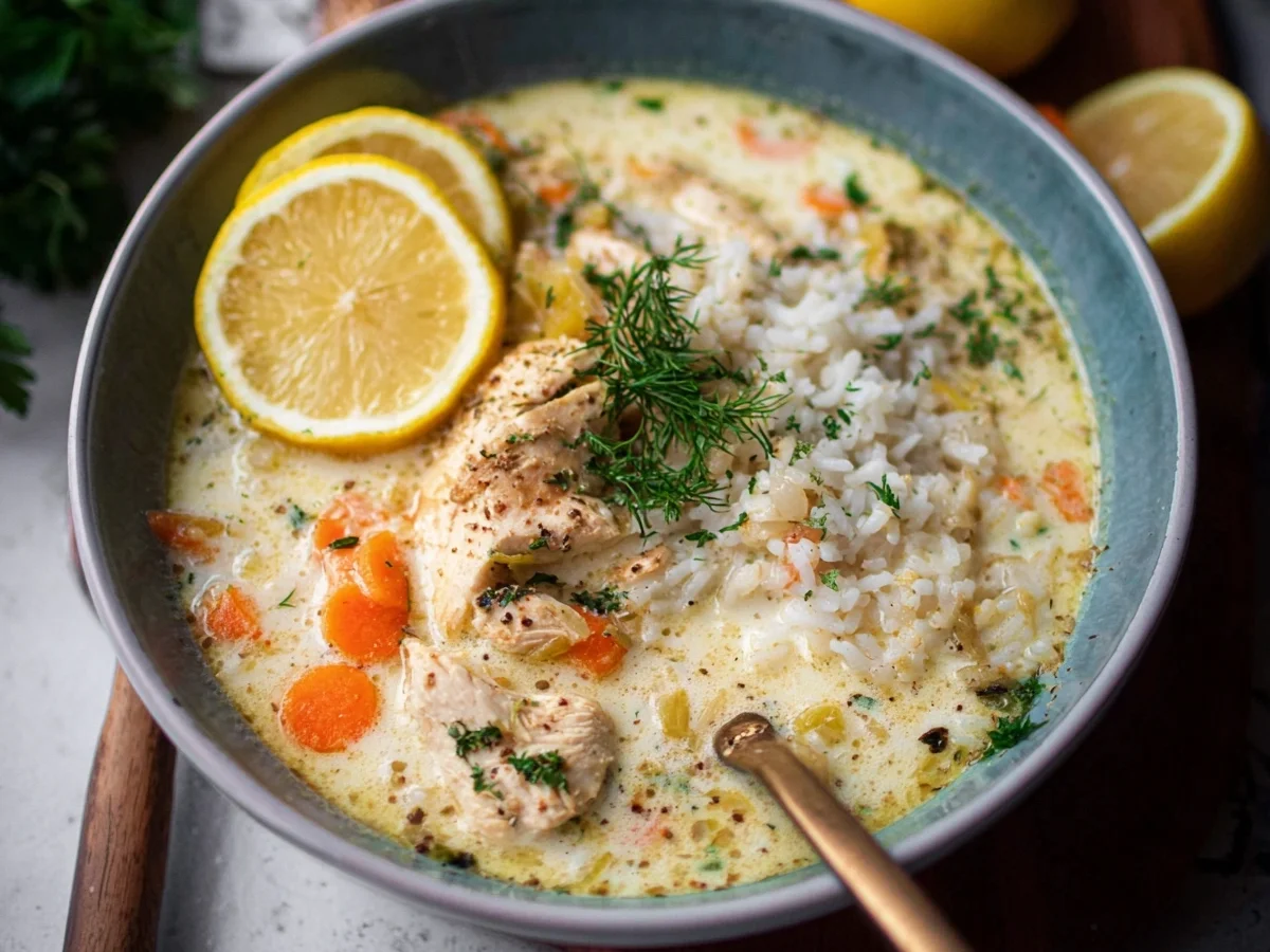 Cremige Hühnersuppe mit Reis und Zitrone Einfach & Lecker - Bild 1
