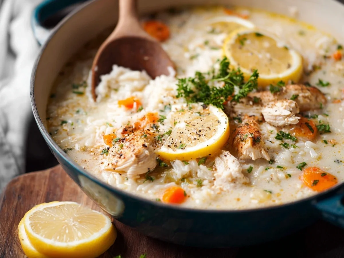 Cremige Hühnersuppe mit Reis und Zitrone Einfach & Lecker - Bild 2