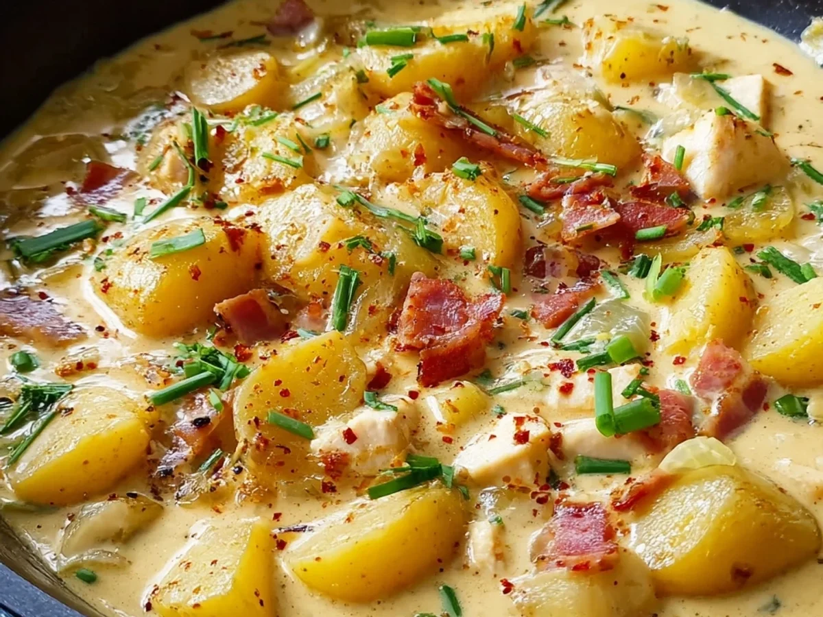 Cremige Kartoffelpfanne mit Putenschinken & Sahnesoße - Bild 2