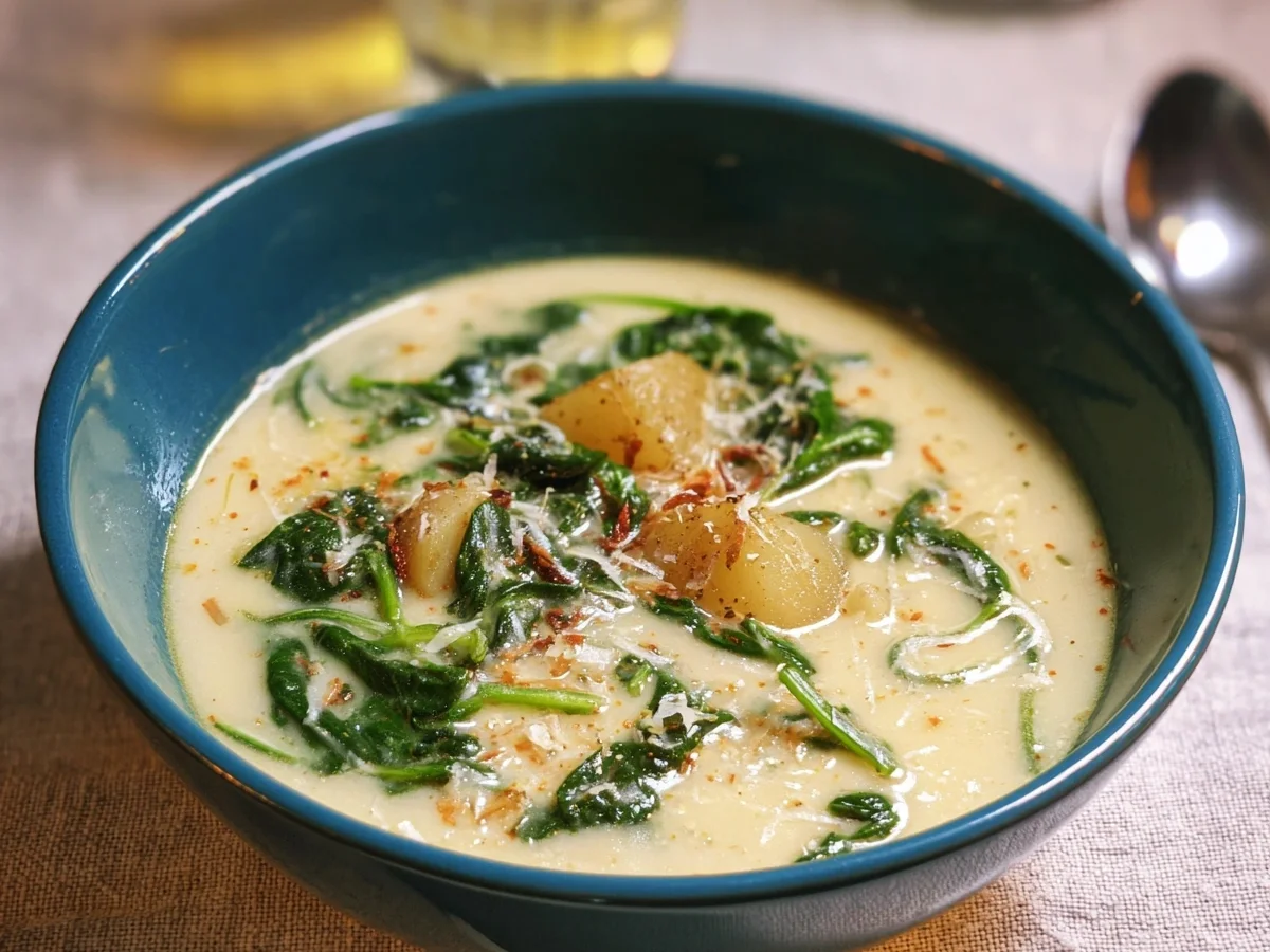 Cremige Kartoffelsuppe mit Spinat Einfach & Lecker - Bild 1