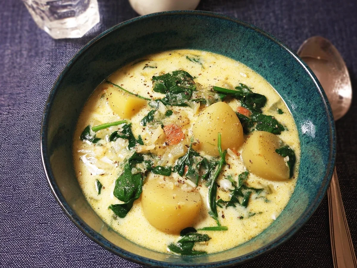 Cremige Kartoffelsuppe mit Spinat Einfach & Lecker - Bild 2