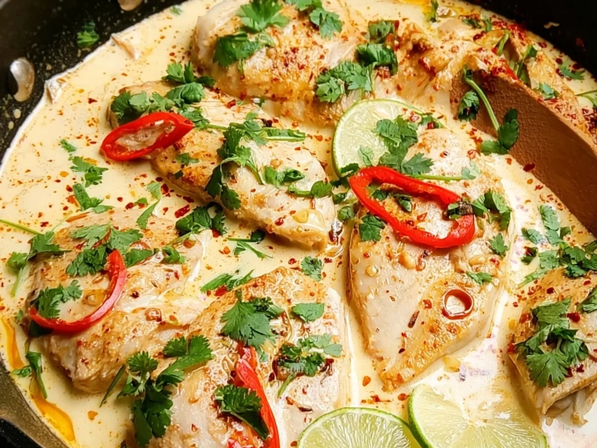 Cremiges Hähnchen in Kokos-Limetten-Soße - Bild 1