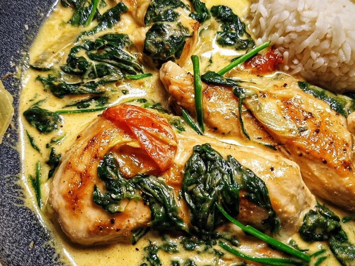 Cremiges Spinat-Parmesan-Hähnchen: Einfaches Familienglück - Bild 1