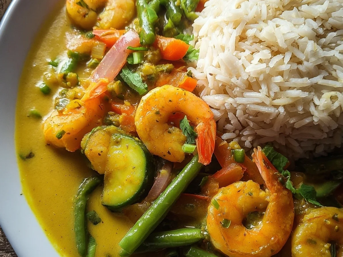 Curry Garnelen mit Gemüse & Reis: Schnell & Lecker - Bild 1