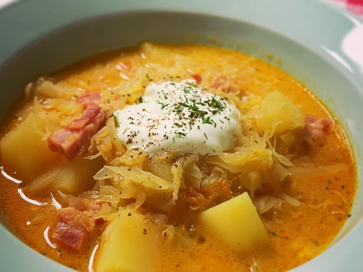 Deftige Sauerkrautsuppe mit Kartoffeln Rezept - Bild 1