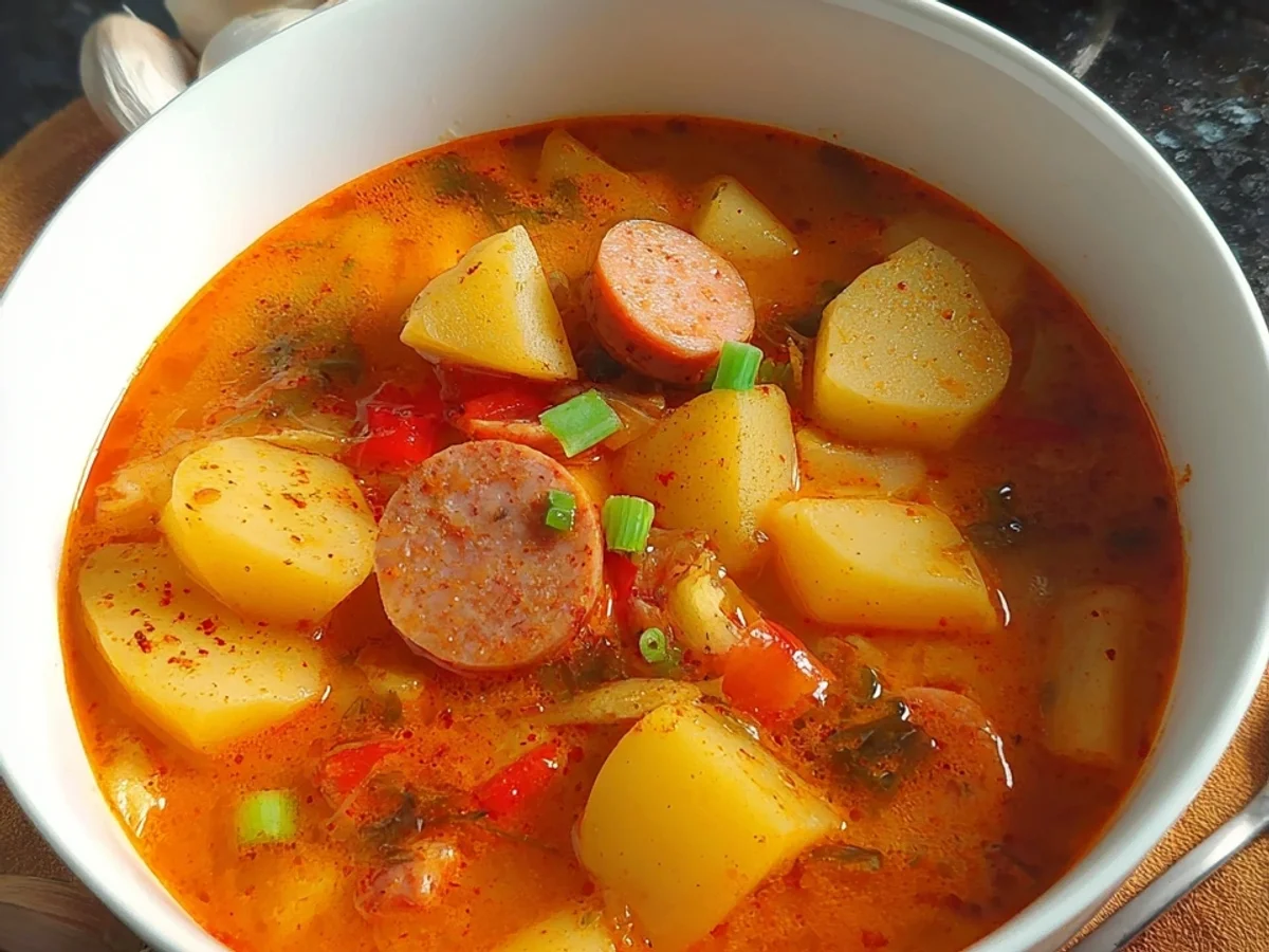 Deutsches Kartoffelgulasch mit Würstchen Herzhaft & deftig - Bild 2