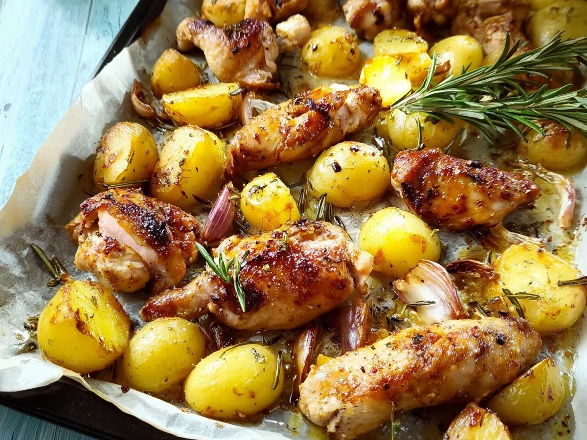 Einfaches Hähnchen-Rosmarinkartoffel-Blech Rezept - Bild 2