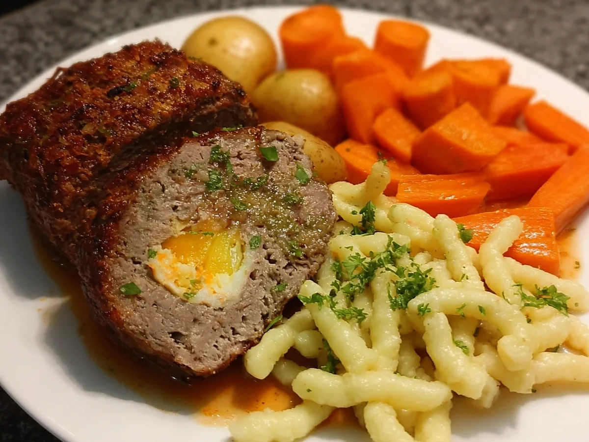 Falscher Hase mit glasierten Möhren & Spätzle - Bild 2