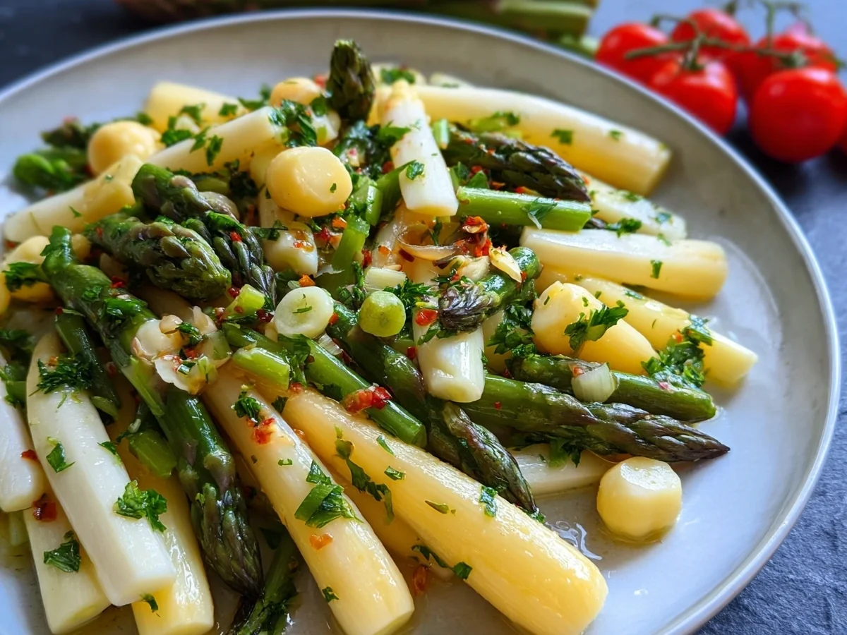 Frischer Spargelsalat mit Grünem & Weißem Spargel - Bild 1