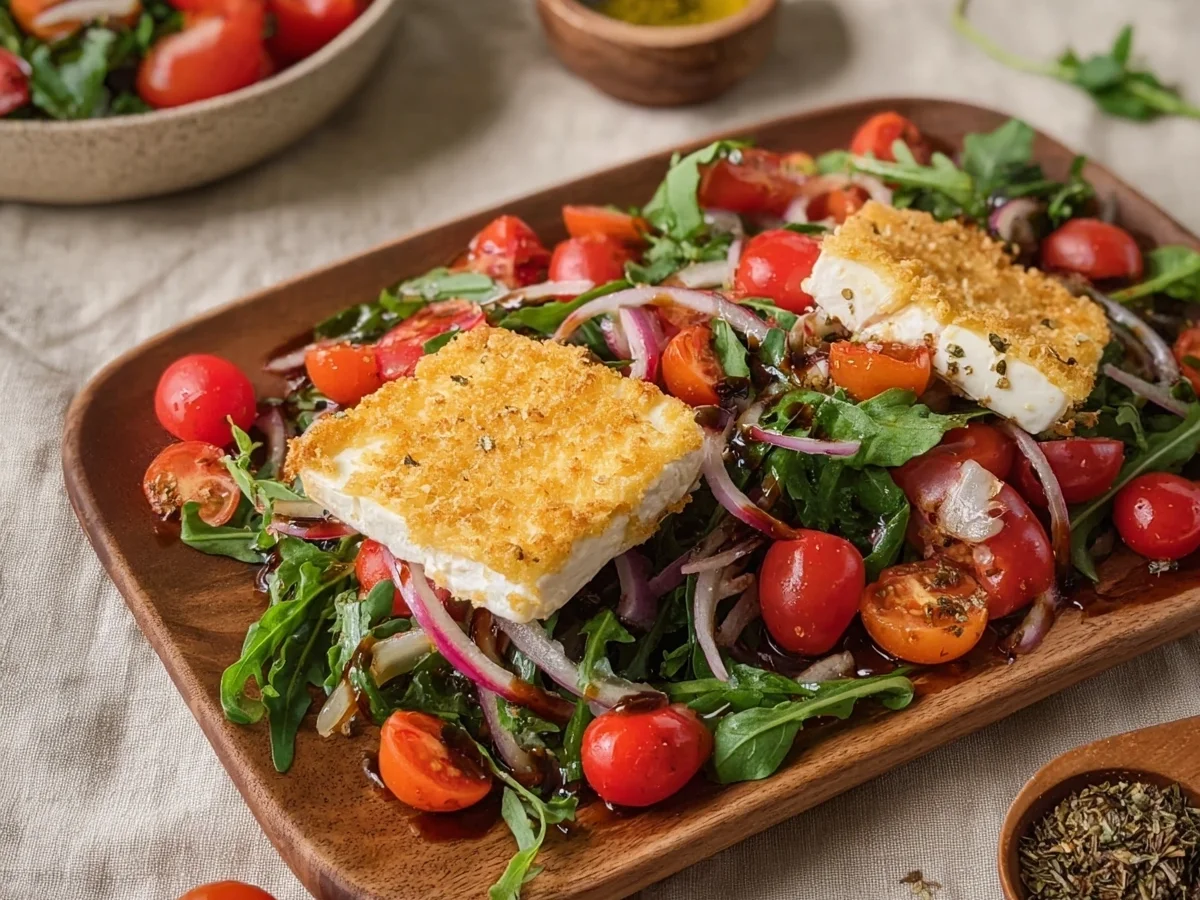 Gebackener Feta auf Rucolasalat: Schnell & Vegetarisch - Bild 1