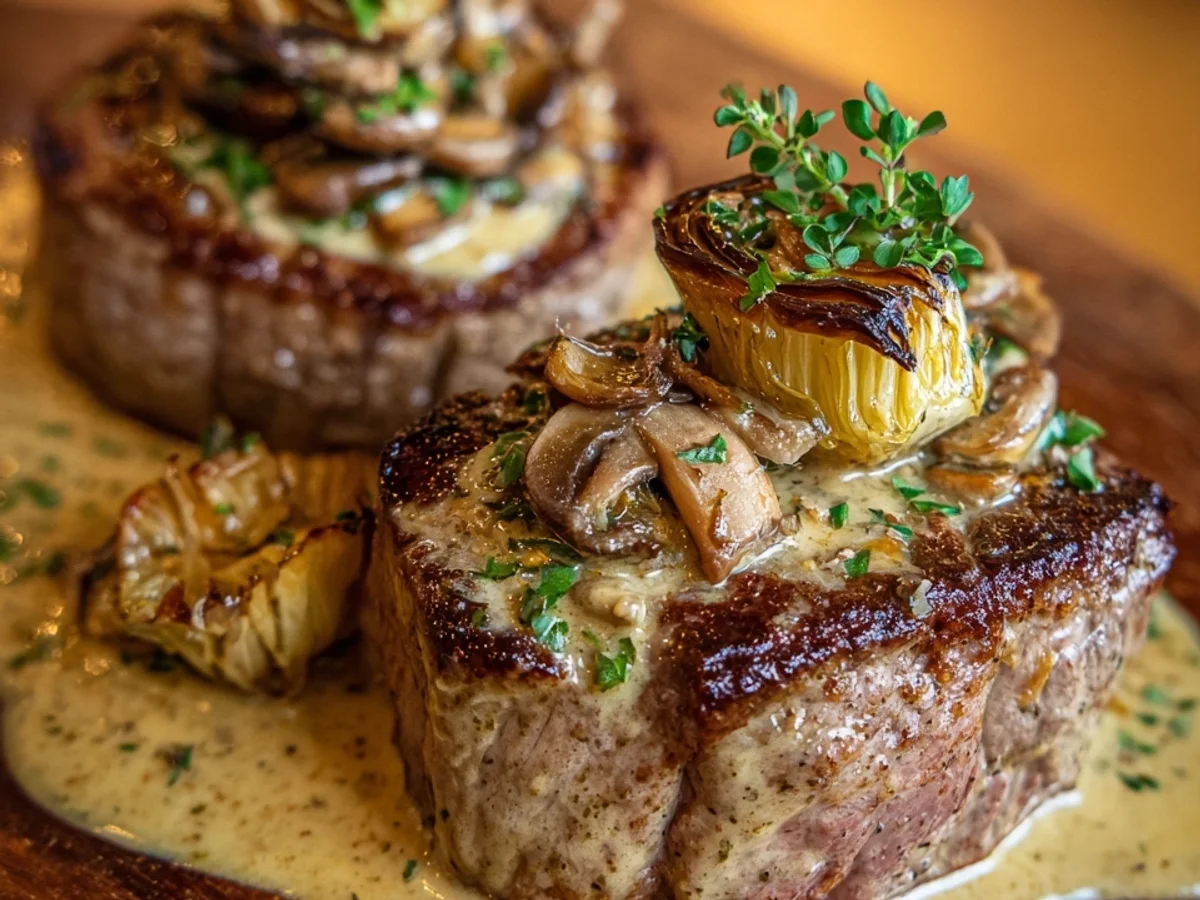 Gefüllte Kalbsrücken-Steaks mit Chicorée & Rahmjus - Bild 2