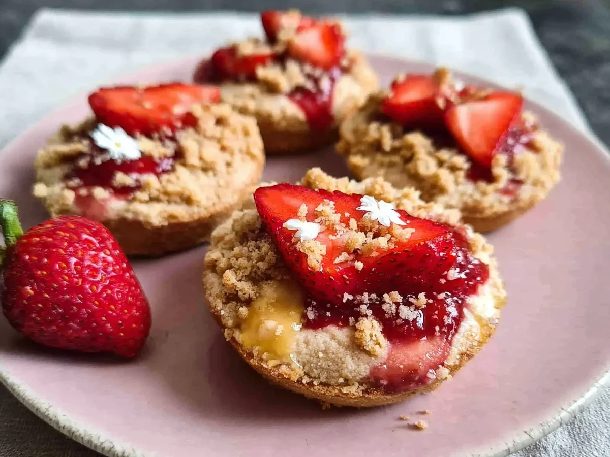 Glutenfreie Vegane Erdbeer-Pudding Streuseltaler - Bild 2