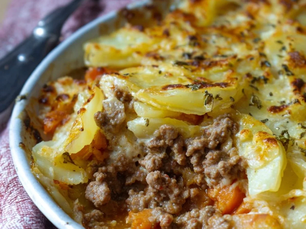 Herzhafter Kohlrabi Möhren Auflauf mit Hackfleisch - Bild 1