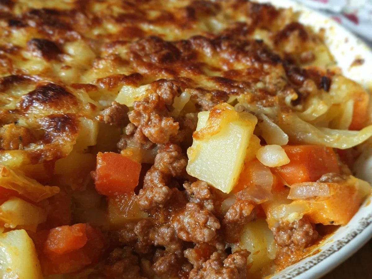 Herzhafter Kohlrabi Möhren Auflauf mit Hackfleisch - Bild 2