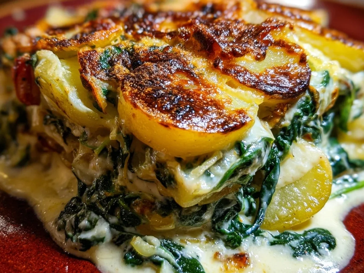Herzhafter Spinat-Kartoffel-Auflauf mit würzigem Bergkäse - Bild 1
