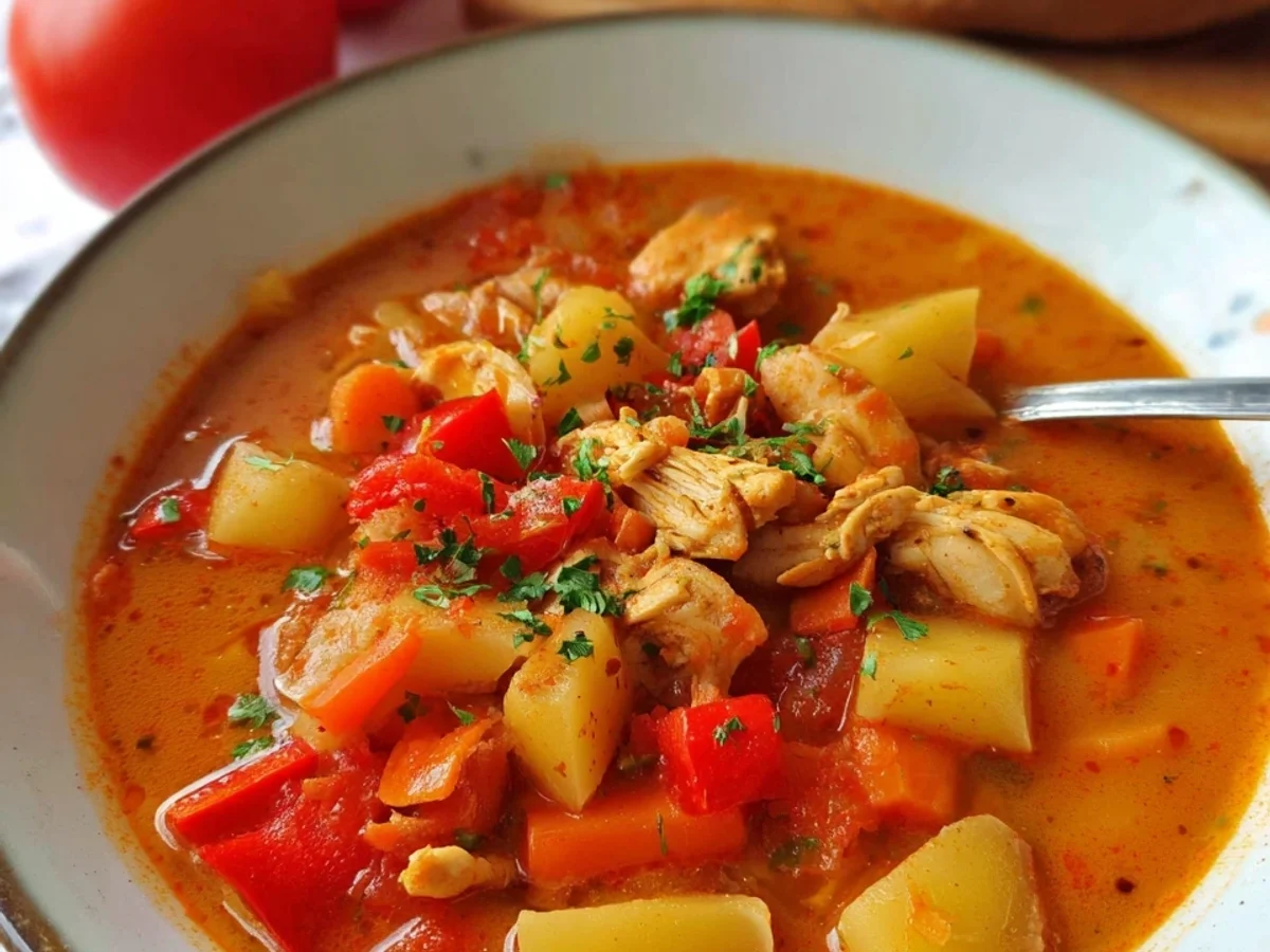 Hähnchen Gulaschsuppe: Einfaches Familienrezept - Bild 1