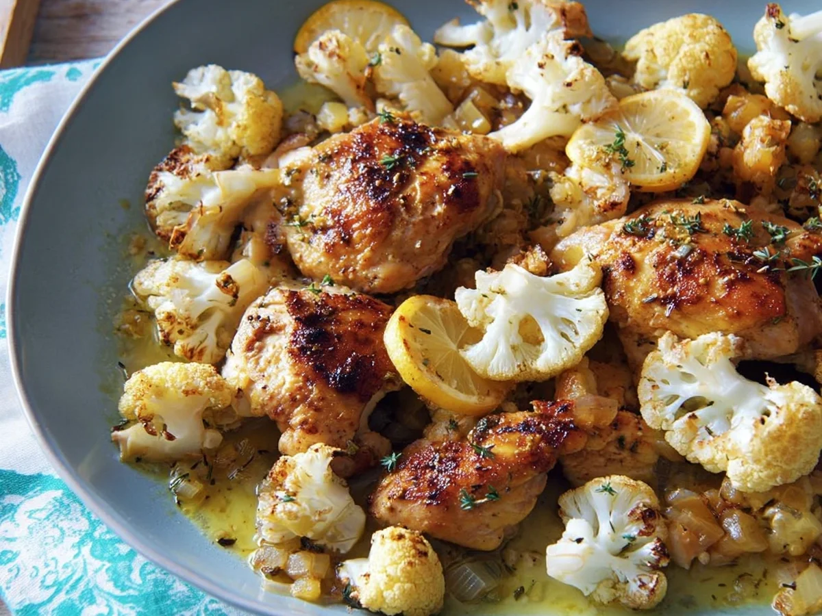 Hähnchen mit geröstetem Blumenkohl: Einfaches Ofengericht - Bild 1